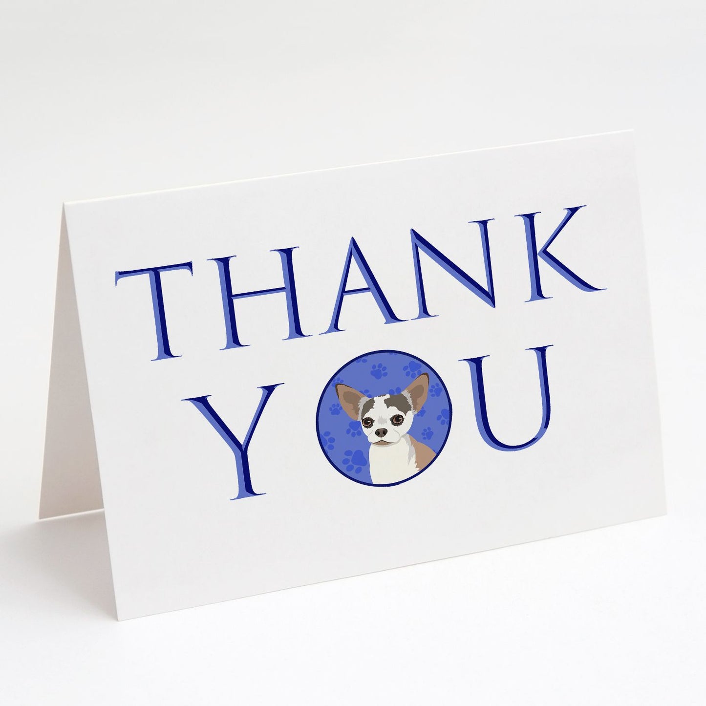 Chihuahua Merle Thank You Greeting Cards Pack of 8 Blank Cards with Envelopes Whimsical A7 Size 5x7 Blank Note Cards