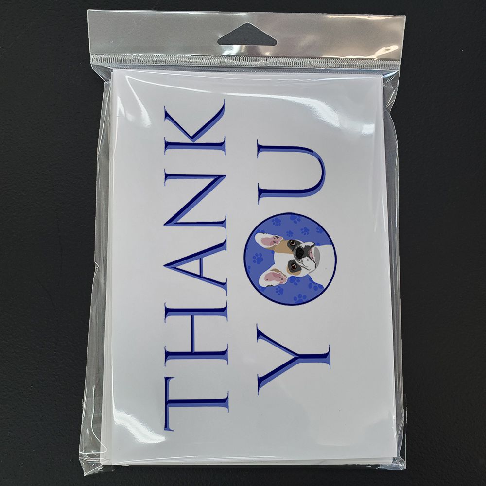 French Bulldog White #1 Thank You Greeting Cards Pack of 8 Blank Cards with Envelopes Whimsical A7 Size 5x7 Blank Note Cards