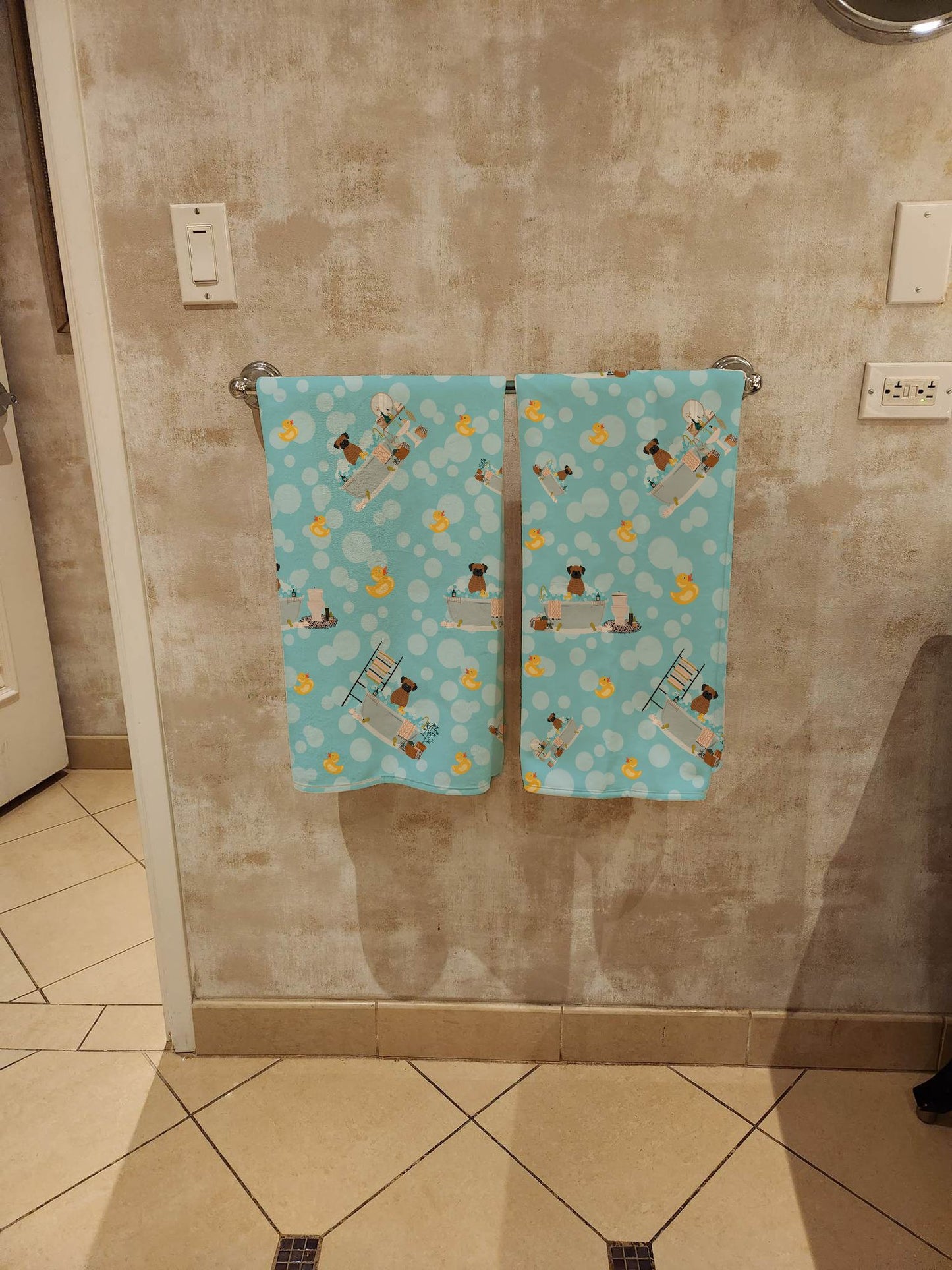 Brindle Boxer in Bathtub Bath Towel Large Oversized Plush Fitness Body Towel, Ultra Soft Absorbent Quick Drying, 42"L x 24"W