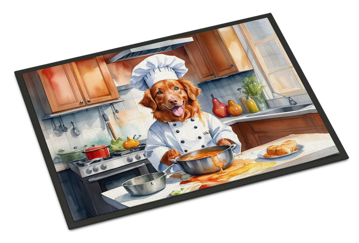 NEW Nova Scotia Duck Tolling Retriever The Chef Doormat Front Door Mat Indoor Outdoor Rugs for Entryway, Non Slip Washable Low Pile, 18H X 27W
