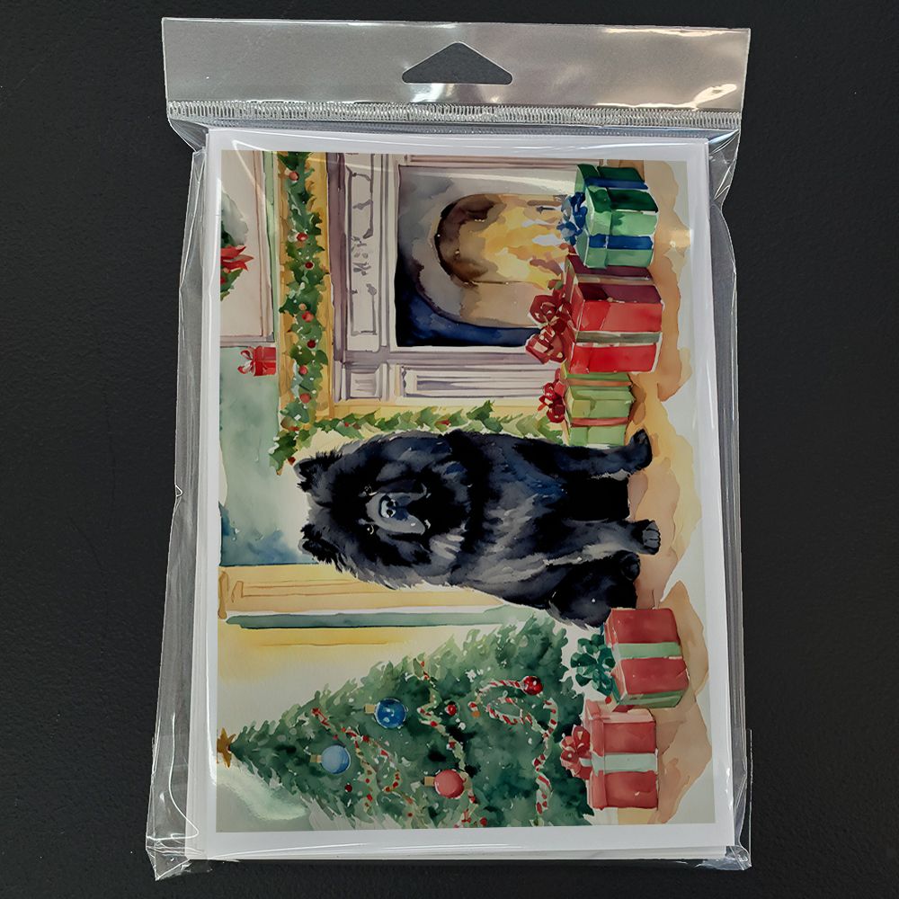 Black Chow Chow Christmas Greeting Cards Pack of 8 Blank Cards with Envelopes Whimsical A7 Size 5x7 Blank Note Cards