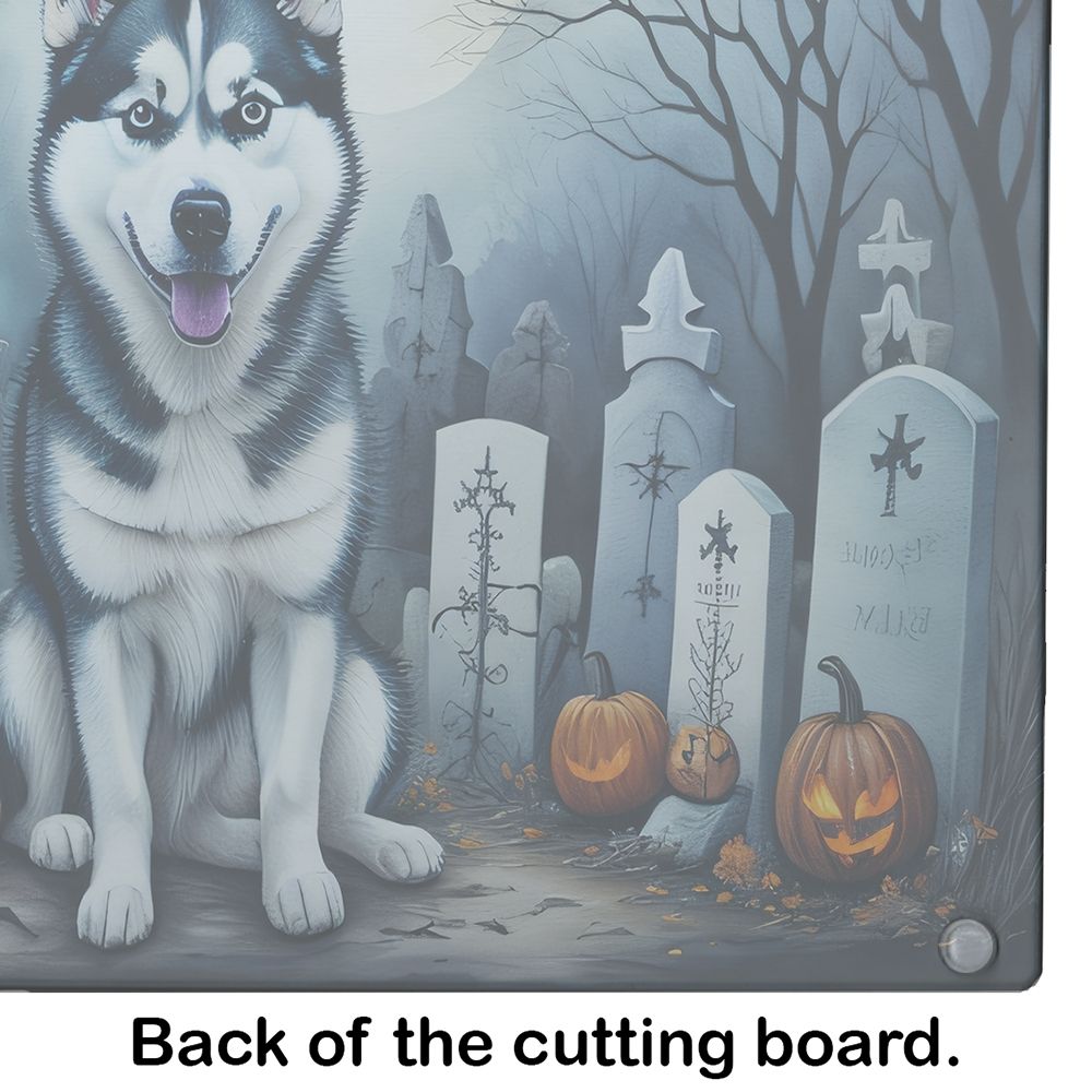 NEW Siberian Husky Spooky Halloween Glass Cutting Board Decorative Tempered Glass Kitchen Cutting and Serving Board Large Size Chopping Board