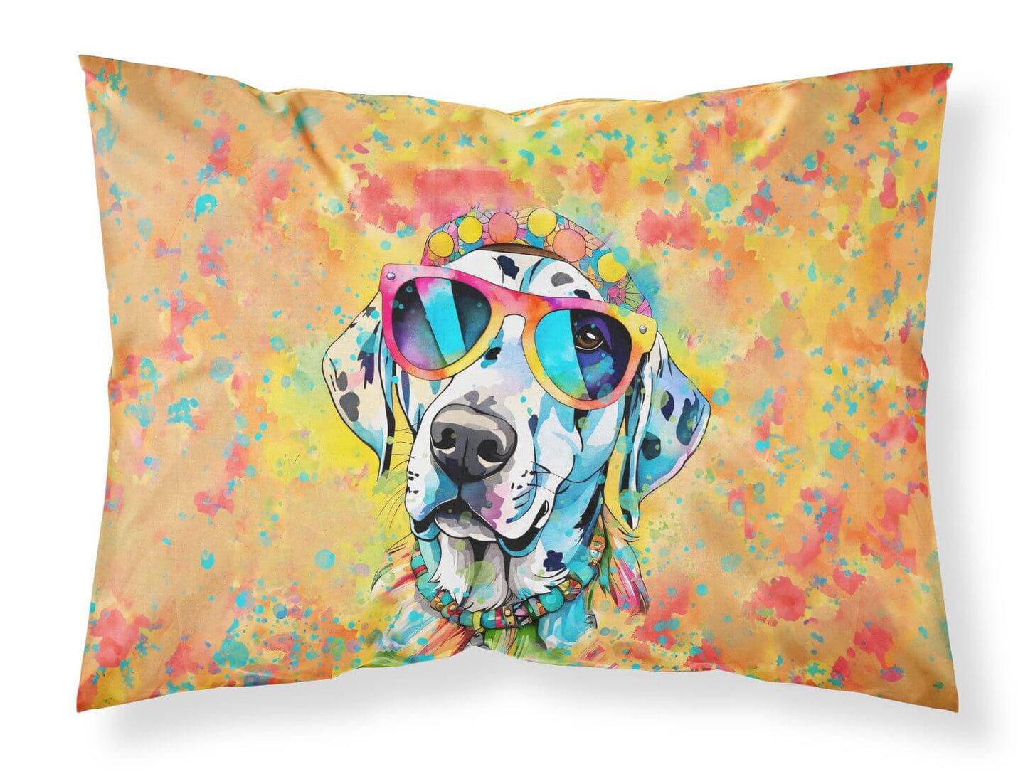 Dalmatian Hippie Dawg Standard Pillowcase Lightweight Super Soft Easy Care Decorative Artwork Pillowcase, Standard