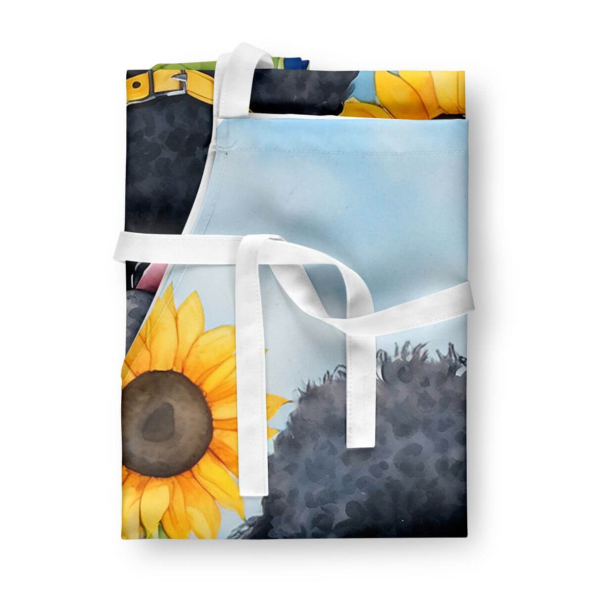 Black Poodle in Sunflowers Apron Cooking Kitchen Server Baking Crafts Gardening for Adult Women Men, Unisex, Large, Multicolor