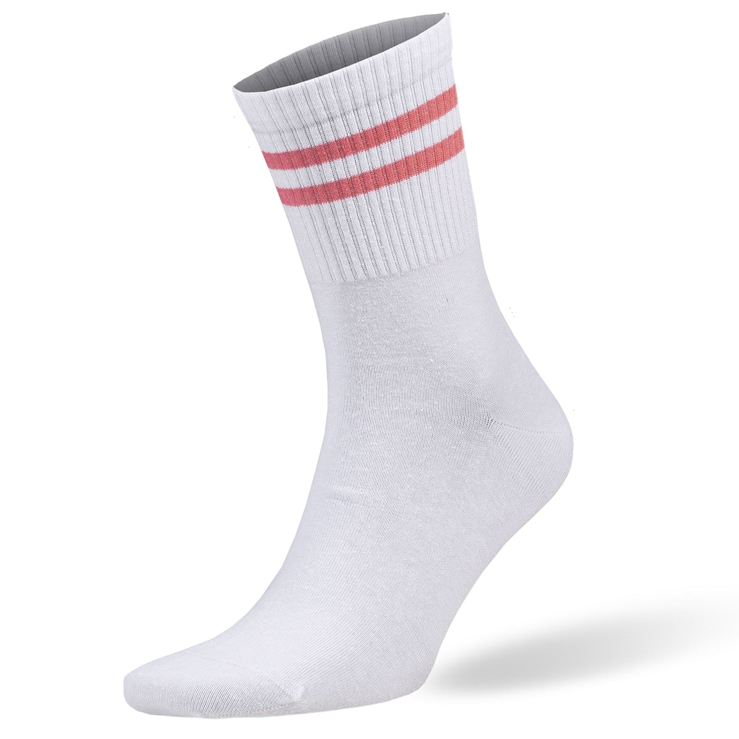 Athletic Tennis Crew Socks for Women with Stripes 6 Pairs Shoe Size 5 to 10