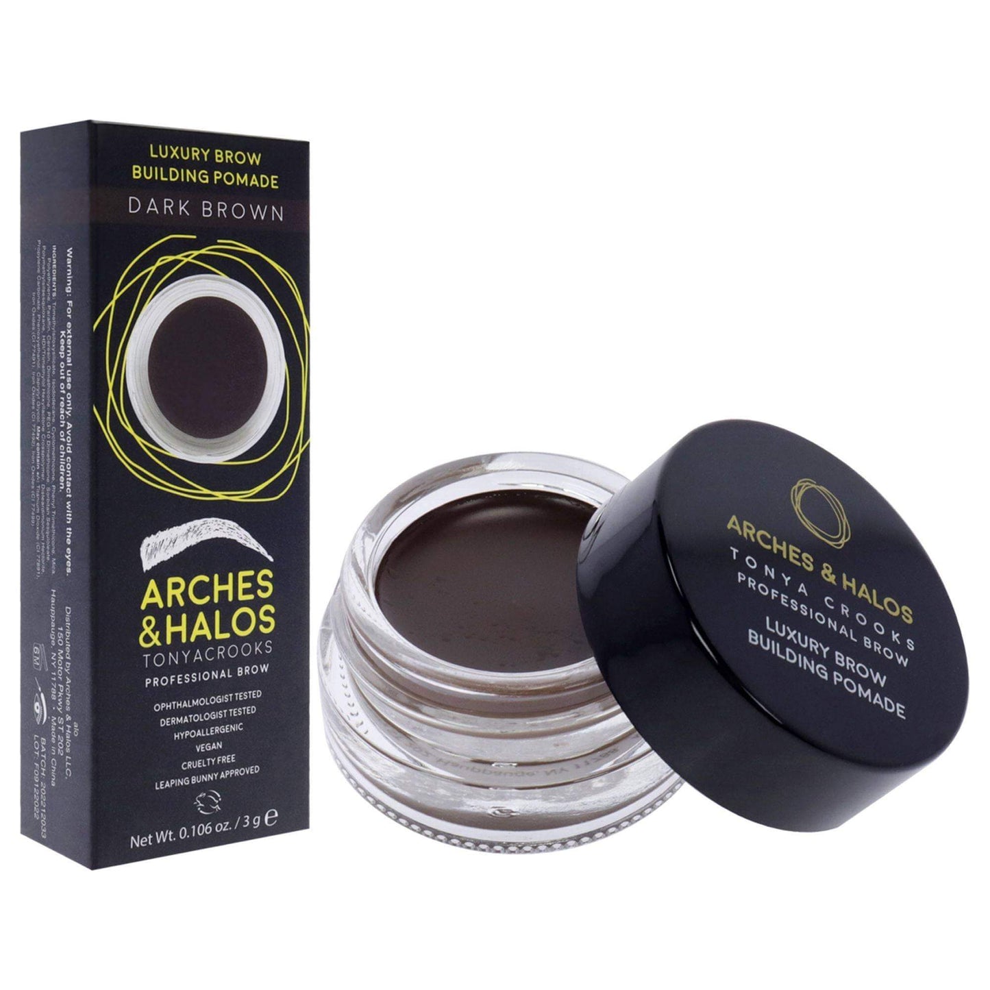 Luxury Brow Buiding Pomade - Dark Brown by Arches and Halos for Women - 0.106 oz Pomade - Clothes For Her Online Store