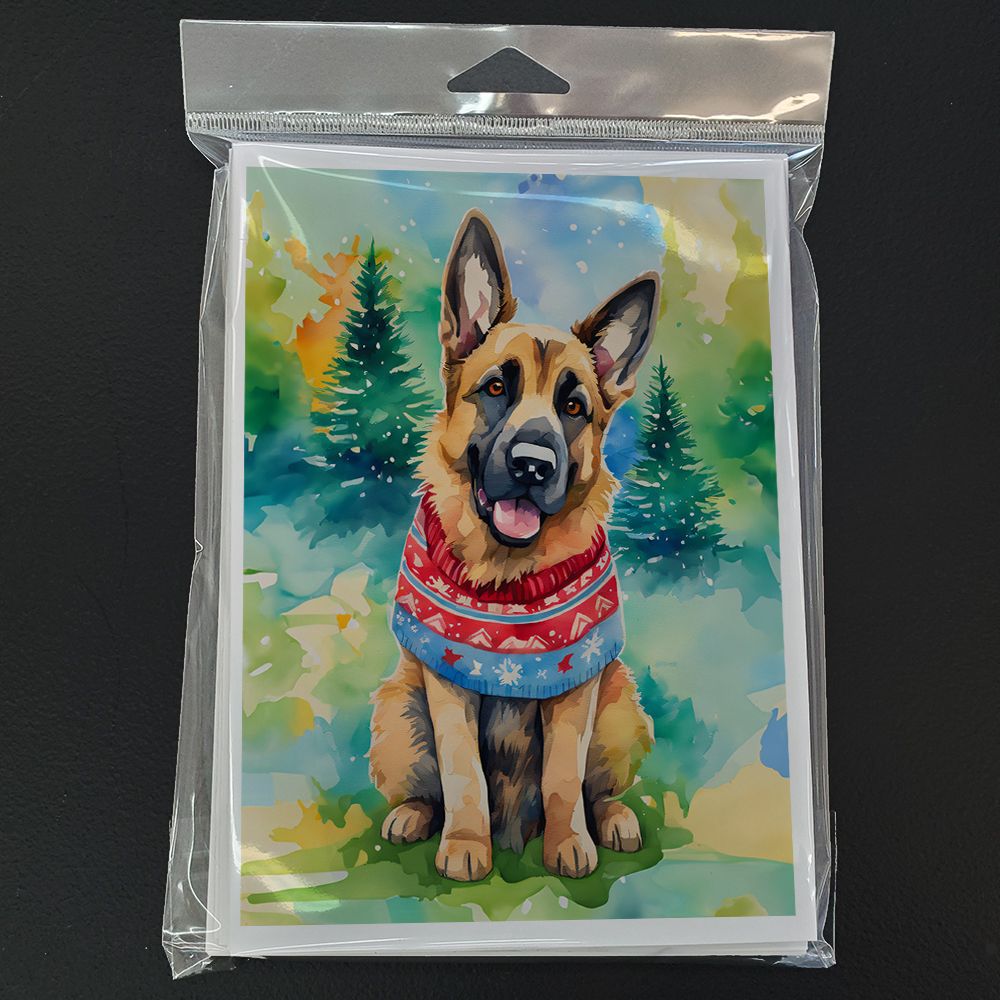 German Shepherd Christmas Greeting Cards Pack of 8 Blank Cards with Envelopes Whimsical A7 Size 5x7 Blank Note Cards