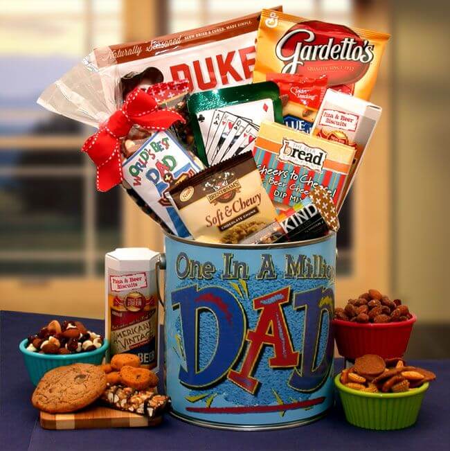 You're One In A Million Dad Premium Snacks & Nuts Gift Pail