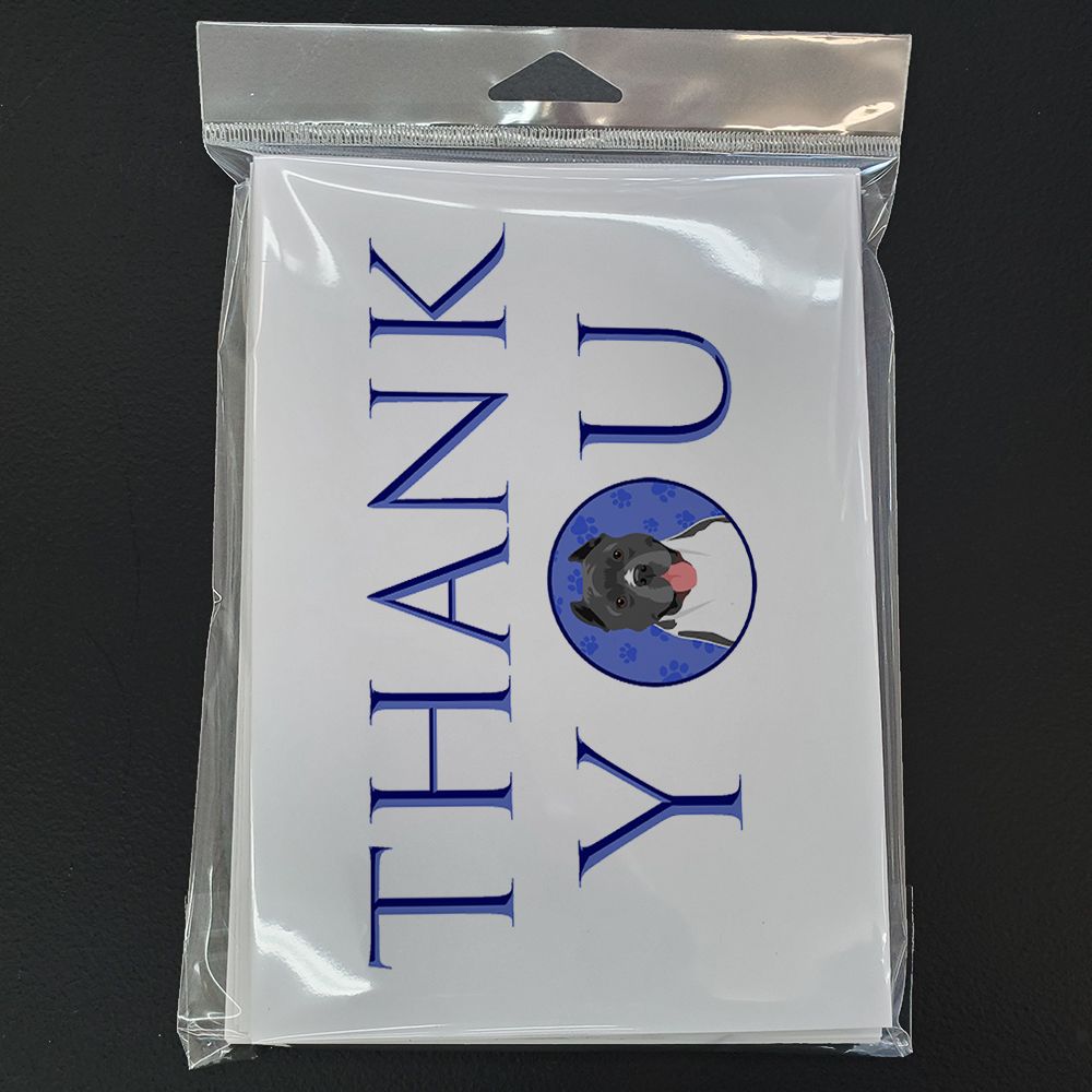 Pit Bull Blue #7 Thank You Greeting Cards Pack of 8 Blank Cards with Envelopes Whimsical A7 Size 5x7 Blank Note Cards