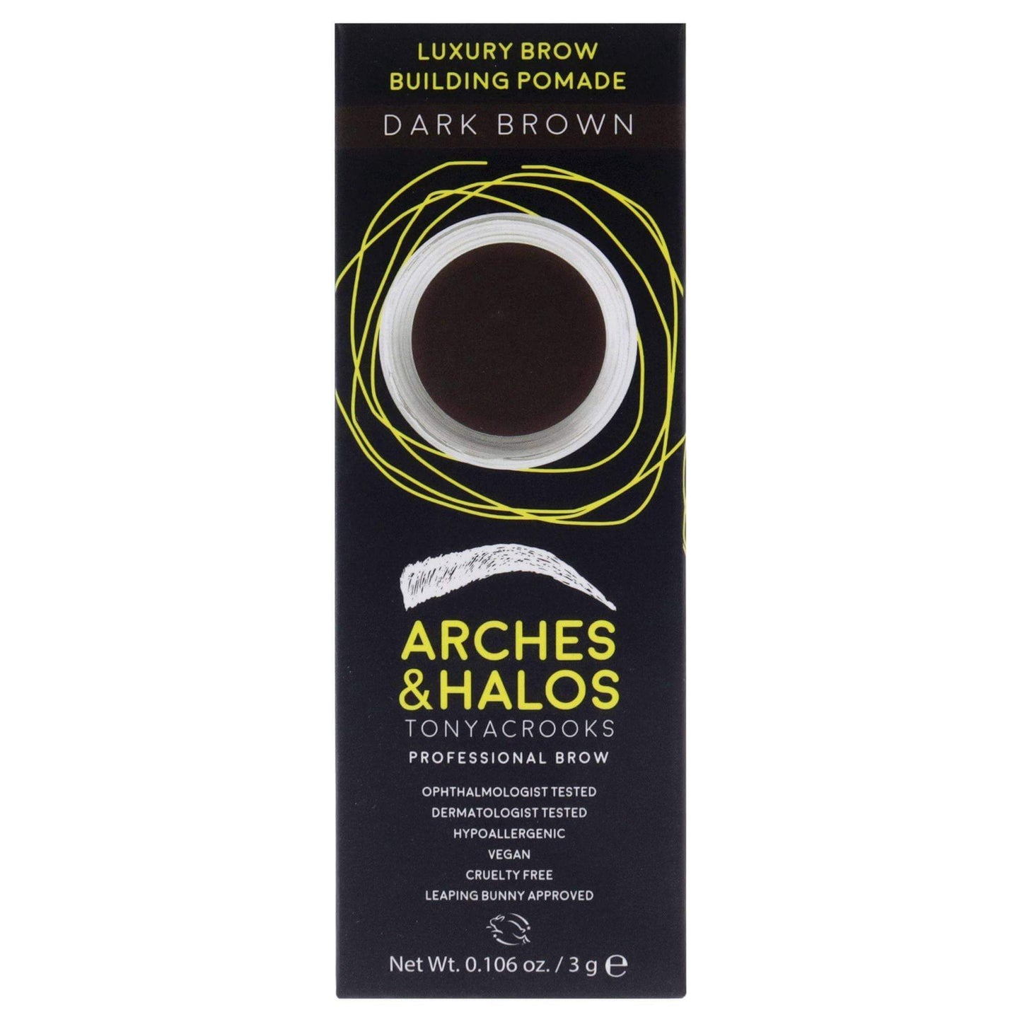 Luxury Brow Buiding Pomade - Dark Brown by Arches and Halos for Women - 0.106 oz Pomade - Clothes For Her Online Store