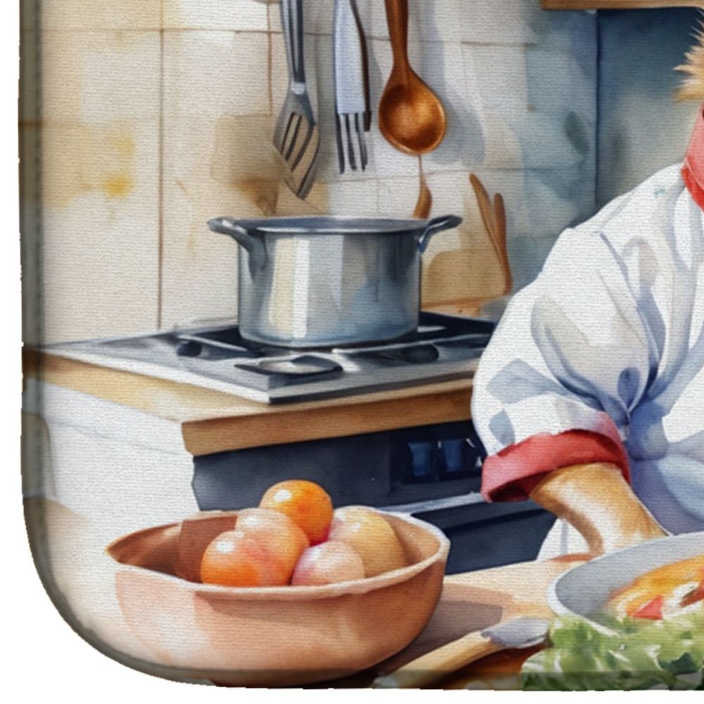 Chihuahua The Chef Dish Drying Mat Absorbent Dish Drying Mat Pad for Kitchen Counter Dish Drainer Mat for Countertop, 14 x 21", Multicolor