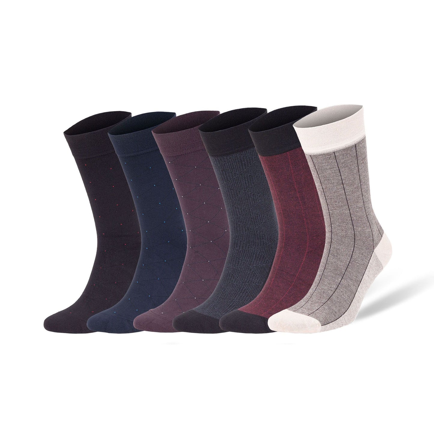 Bamboo Dress Socks for Men Bamboo Fiber Business Trouser Socks 6 Pairs with Gift Box