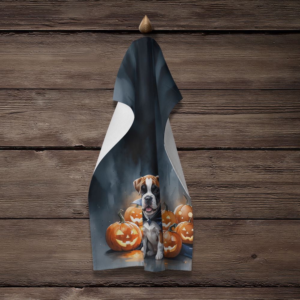 Boxer Puppy Halloween Kitchen Towel Dish Cloths Guest Hand Towel Decorative Bathroom Towel for Face,Tea, Dishcloth, Kitchen and Bath