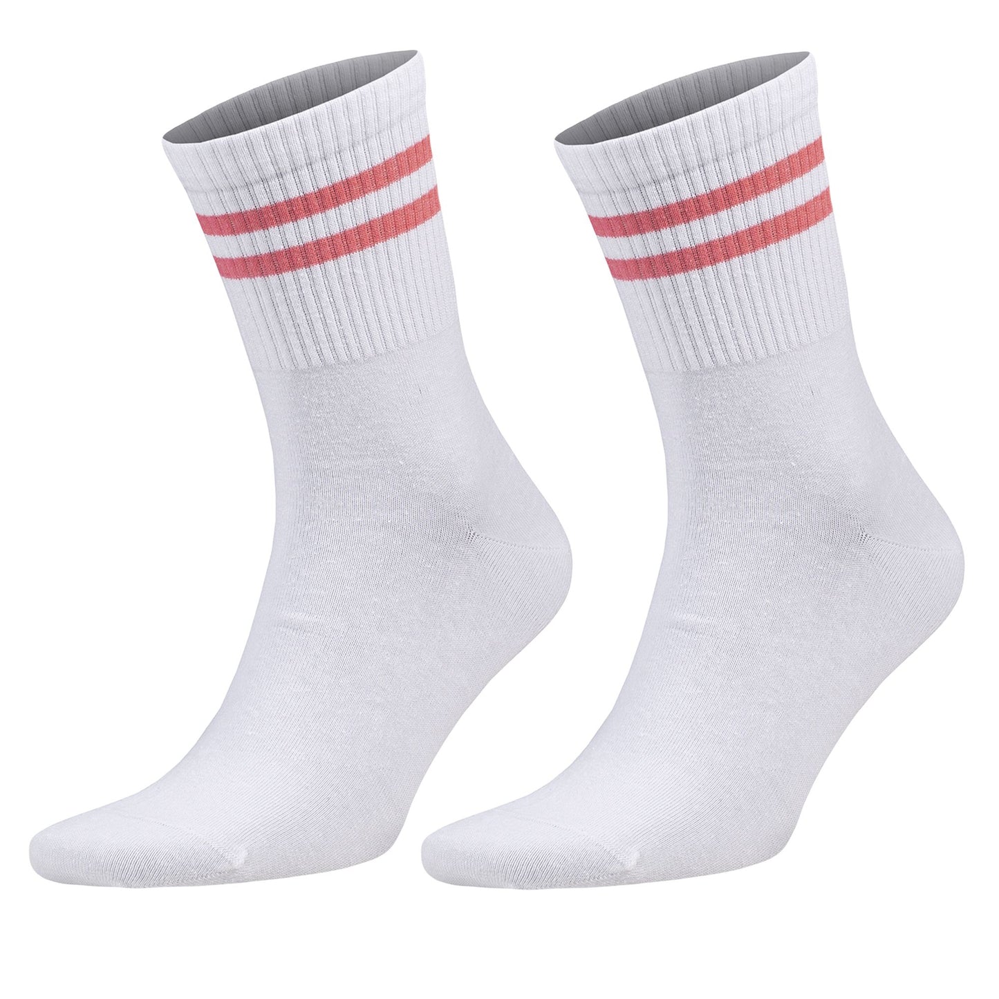 Athletic Tennis Crew Socks for Women with Stripes 6 Pairs Shoe Size 5 to 10