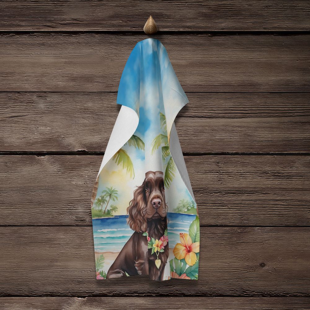 Cocker Spaniel Luau Kitchen Towel Dish Cloths Guest Hand Towel Decorative Bathroom Towel for Face,Tea, Dishcloth, Kitchen and Bath