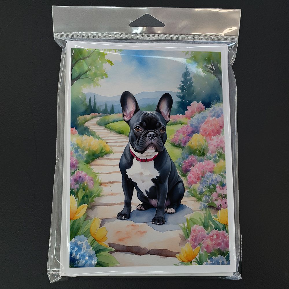 French Bulldog Spring Path Greeting Cards Pack of 8 Blank Cards with Envelopes Whimsical A7 Size 5x7 Blank Note Cards