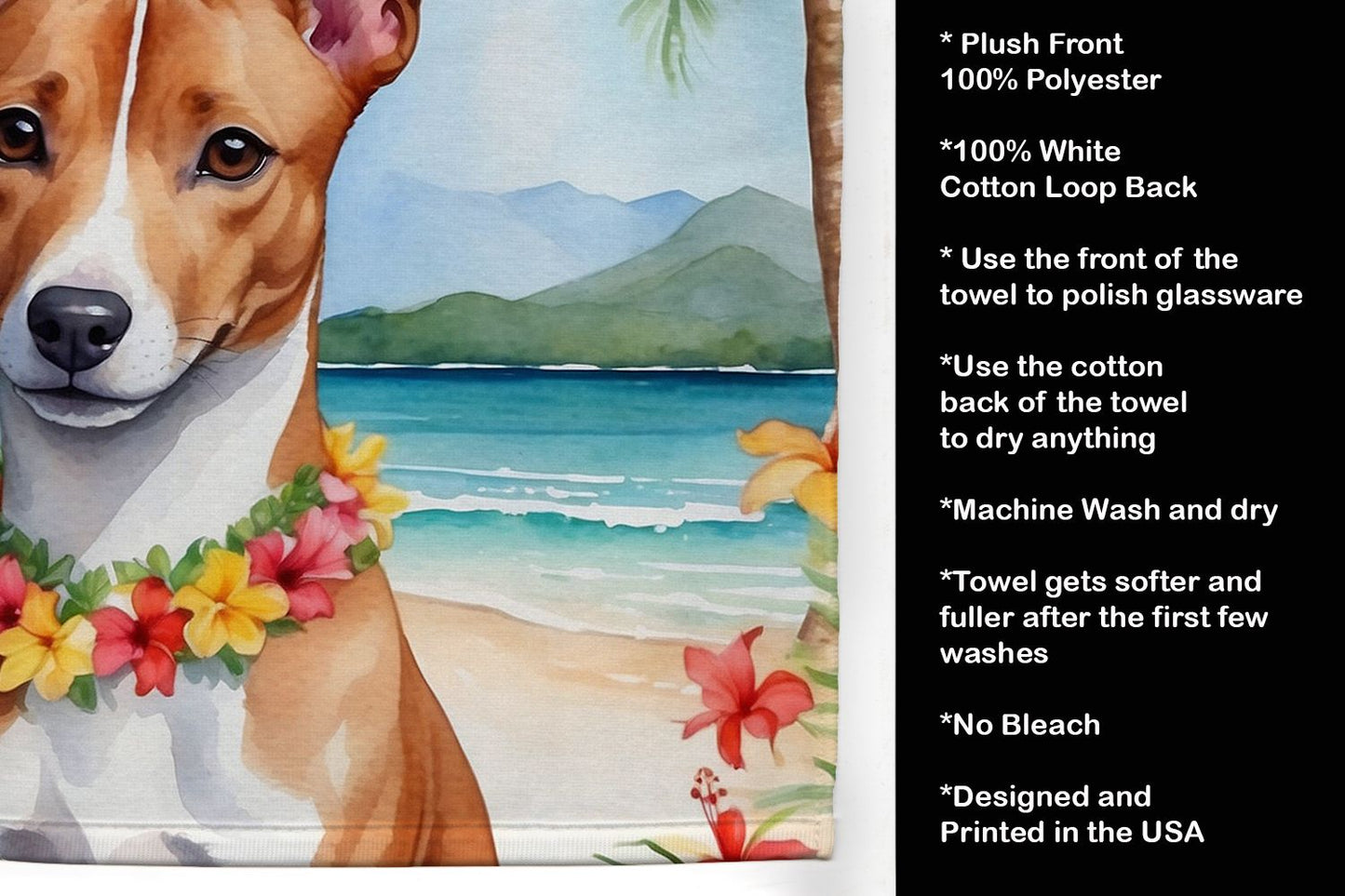 Basenji Luau Kitchen Towel Dish Cloths Guest Hand Towel Decorative Bathroom Towel for Face,Tea, Dishcloth, Kitchen and Bath