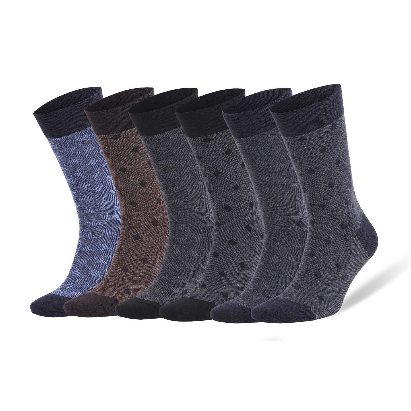 Bamboo Dress Socks for Men Bamboo Fiber Business Trouser Socks 6 Pairs with Gift Box