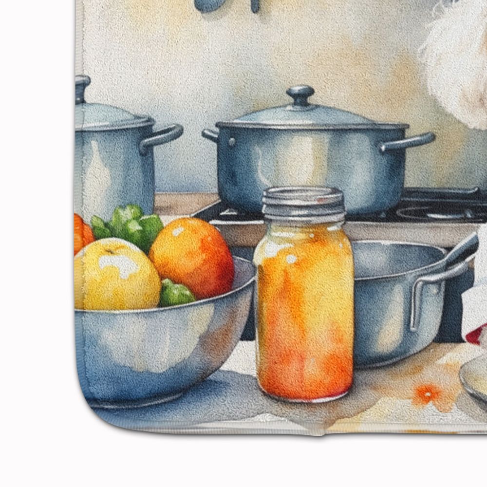 Bichon Frise The Chef Memory Foam Kitchen Mat Machine Washable Anti-Fatigue Mat Cushion Comfort Bath Mat or Kitchen Rug