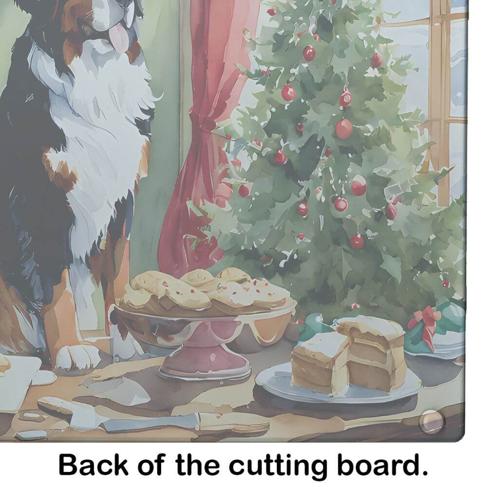 NEW Bernese Mountain Dog Christmas Cookies Glass Cutting Board Decorative Tempered Glass Kitchen Cutting and Serving Board Large Size Chopping Board