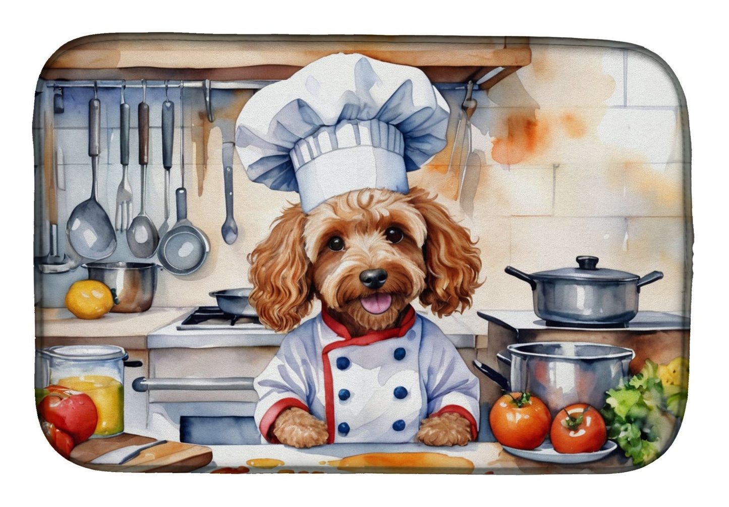 Cockapoo The Chef Dish Drying Mat Absorbent Dish Drying Mat Pad for Kitchen Counter Dish Drainer Mat for Countertop, 14 x 21", Multicolor