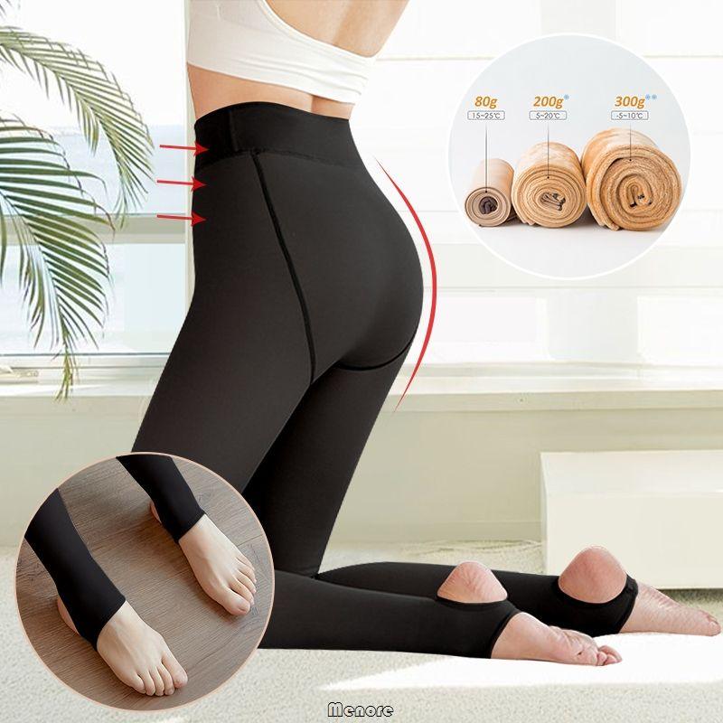 Winter Thermal Pantyhose Women Thicken Stockings Fake Translucent Pantyhose Fleece Lined Tights High Waist Elastic Wool Socks - Clothes For Her Online Store