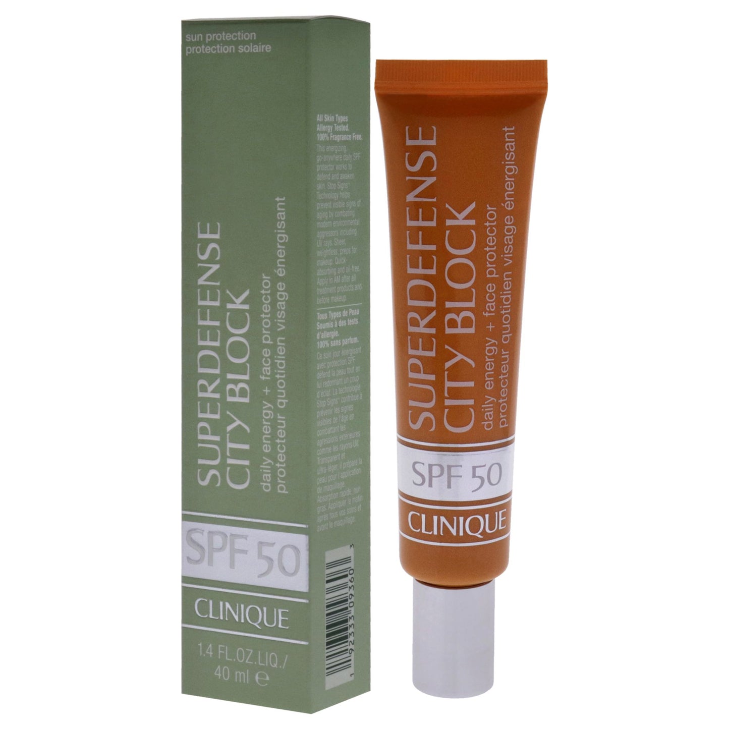 Superdefense City Block Daily Energy plus Face Protector SPF 50 by Clinique for Women - 1.4 oz Sunscreen