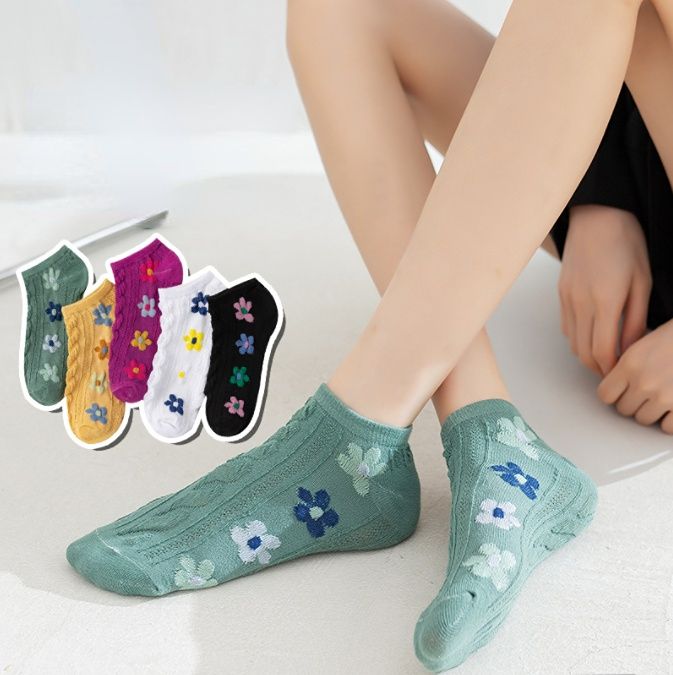 5Pairs Lot Cute Women Short Socks Boat Chaussette Femme Skarpety Cotton Ankle Meias Sock Female Breathable Calcetines Mujer