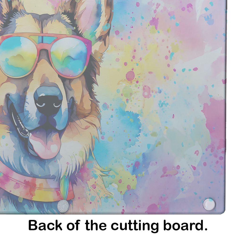 NEW German Shepherd Hippie Dawg Glass Cutting Board Decorative Tempered Glass Kitchen Cutting and Serving Board Large Size Chopping Board