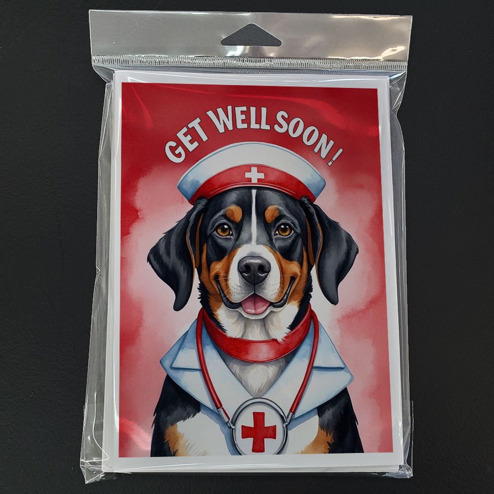 Entlebucher Mountain Dog Get Well Soon Greeting Cards Pack of 8 Blank Cards with Envelopes Whimsical A7 Size 5x7 Blank Note Cards