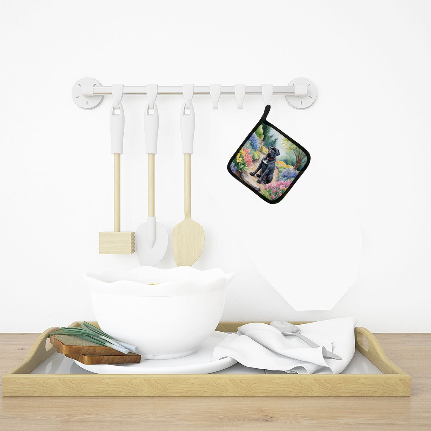 Cane Corso Spring Path Pair of Pot Holders Kitchen Heat Resistant Pot Holders Sets Oven Hot Pads for Cooking Baking BBQ, 7 1/2 x 7 1/2