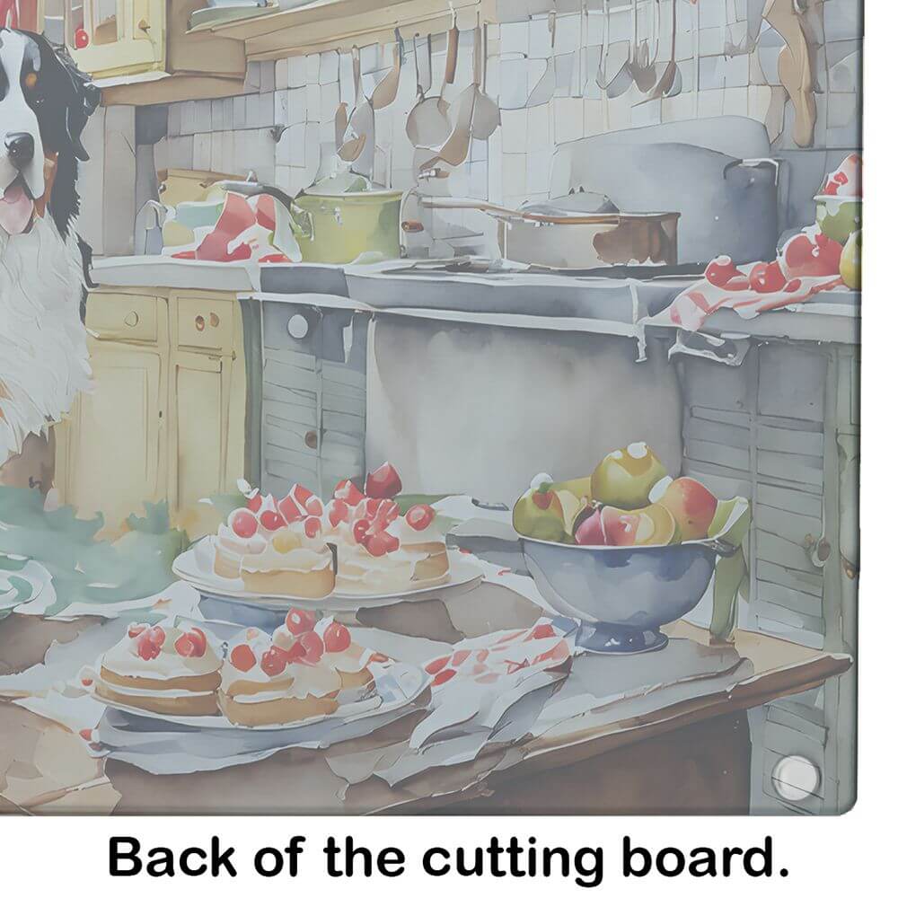 NEW Bernese Mountain Dog Christmas Cookies Glass Cutting Board Decorative Tempered Glass Kitchen Cutting and Serving Board Large Size Chopping Board