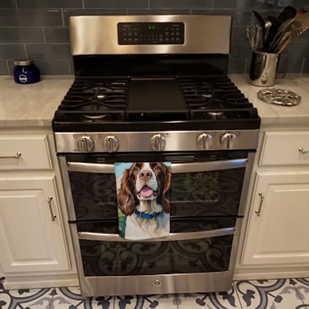 English Springer Spaniel in Sunflowers Kitchen Towel Dish Cloths Guest Hand Towel Decorative Bathroom Towel for Face,Tea, Dishcloth, Kitchen and Bath