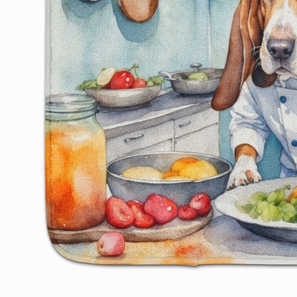 Basset Hound The Chef Memory Foam Kitchen Mat Machine Washable Anti-Fatigue Mat Cushion Comfort Bath Mat or Kitchen Rug