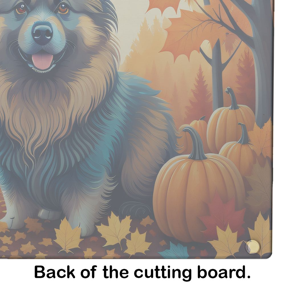 NEW Keeshond Fall Glass Cutting Board Decorative Tempered Glass Kitchen Cutting and Serving Board Large Size Chopping Board