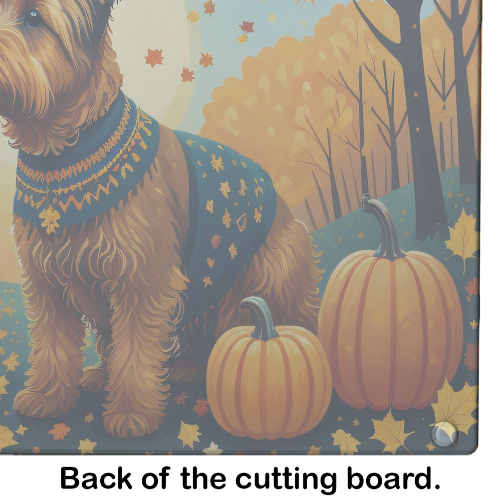 NEW Welsh Terrier Fall Glass Cutting Board Decorative Tempered Glass Kitchen Cutting and Serving Board Large Size Chopping Board