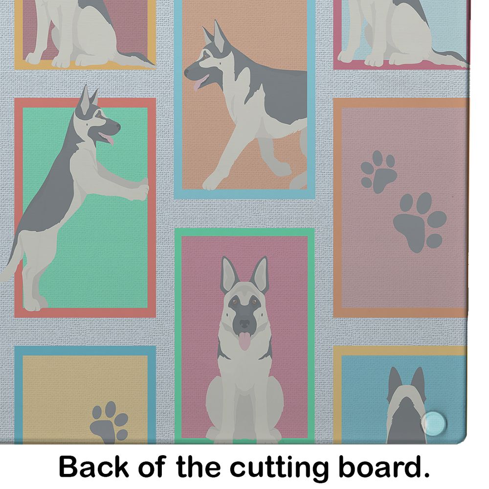 NEW Lots of Black and Silver German Shepherd Glass Cutting Board Decorative Tempered Glass Kitchen Cutting and Serving Board Large Size Chopping Board