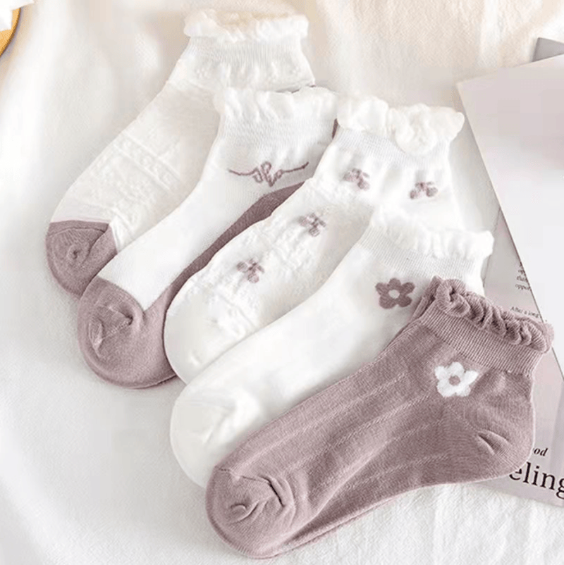 5Pairs Lot Cute Women Short Socks Boat Chaussette Femme Skarpety Cotton Ankle Meias Sock Female Breathable Calcetines Mujer