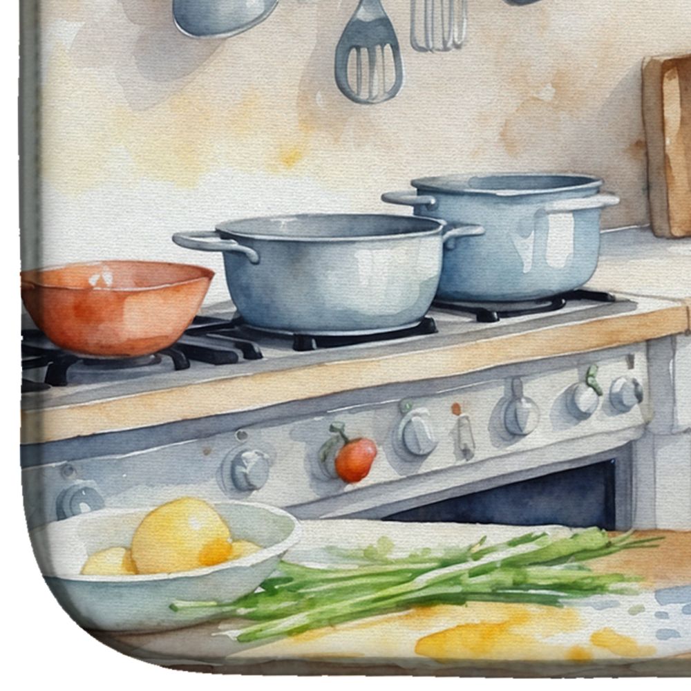 Bergamasco Sheepdog The Chef Dish Drying Mat Absorbent Dish Drying Mat Pad for Kitchen Counter Dish Drainer Mat for Countertop, 14 x 21", Multicolor