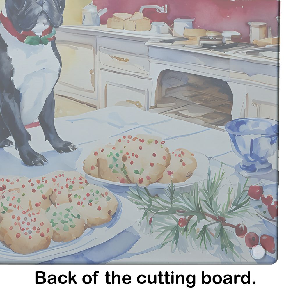 NEW French Bulldog Christmas Cookies Glass Cutting Board Decorative Tempered Glass Kitchen Cutting and Serving Board Large Size Chopping Board