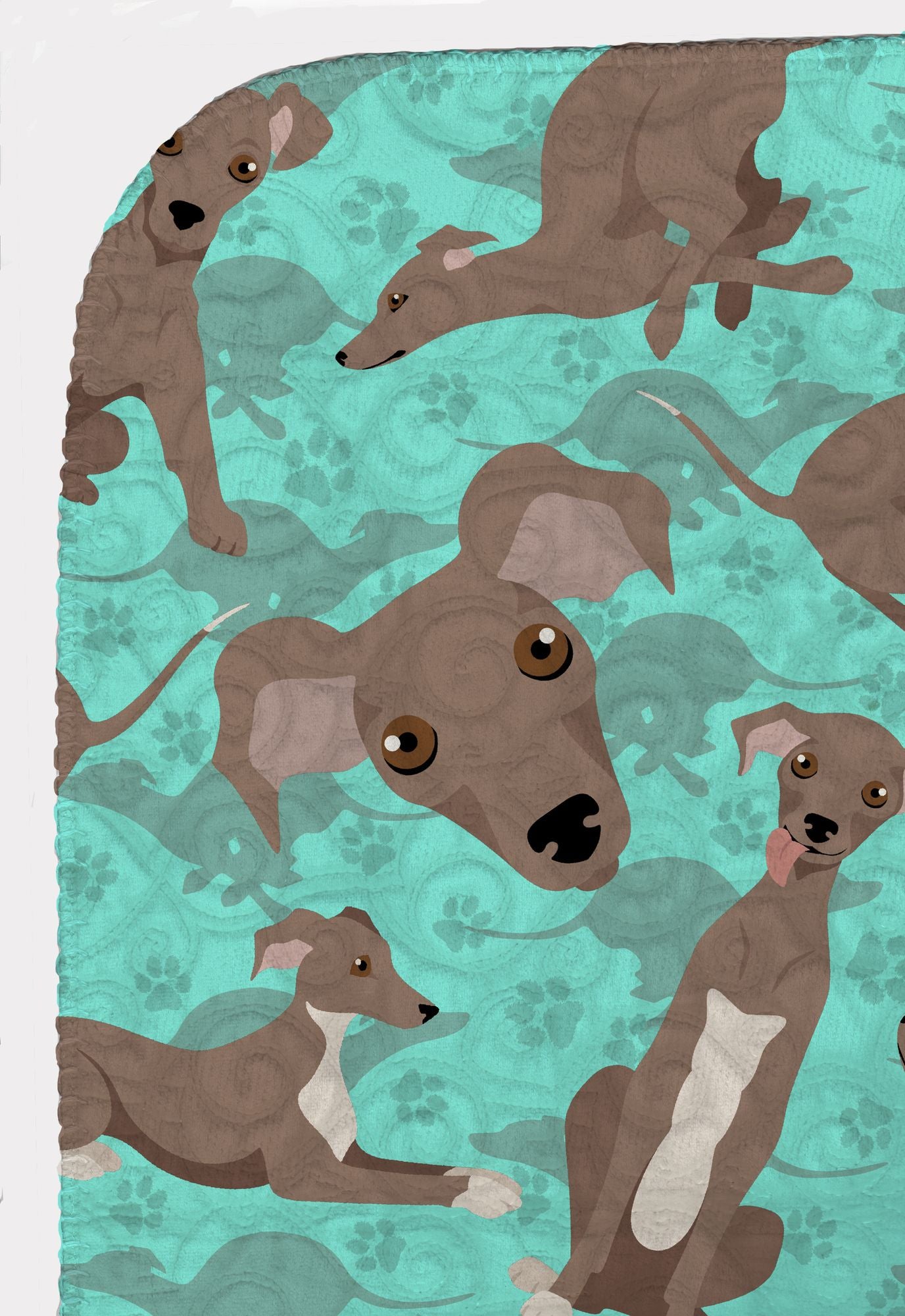 Fawn Italian Greyhound Quilted Blanket 50x60 Artwork Pattern Quilted Throw Blanket for Bed, Couch, Sofa, Soft and Lightweight