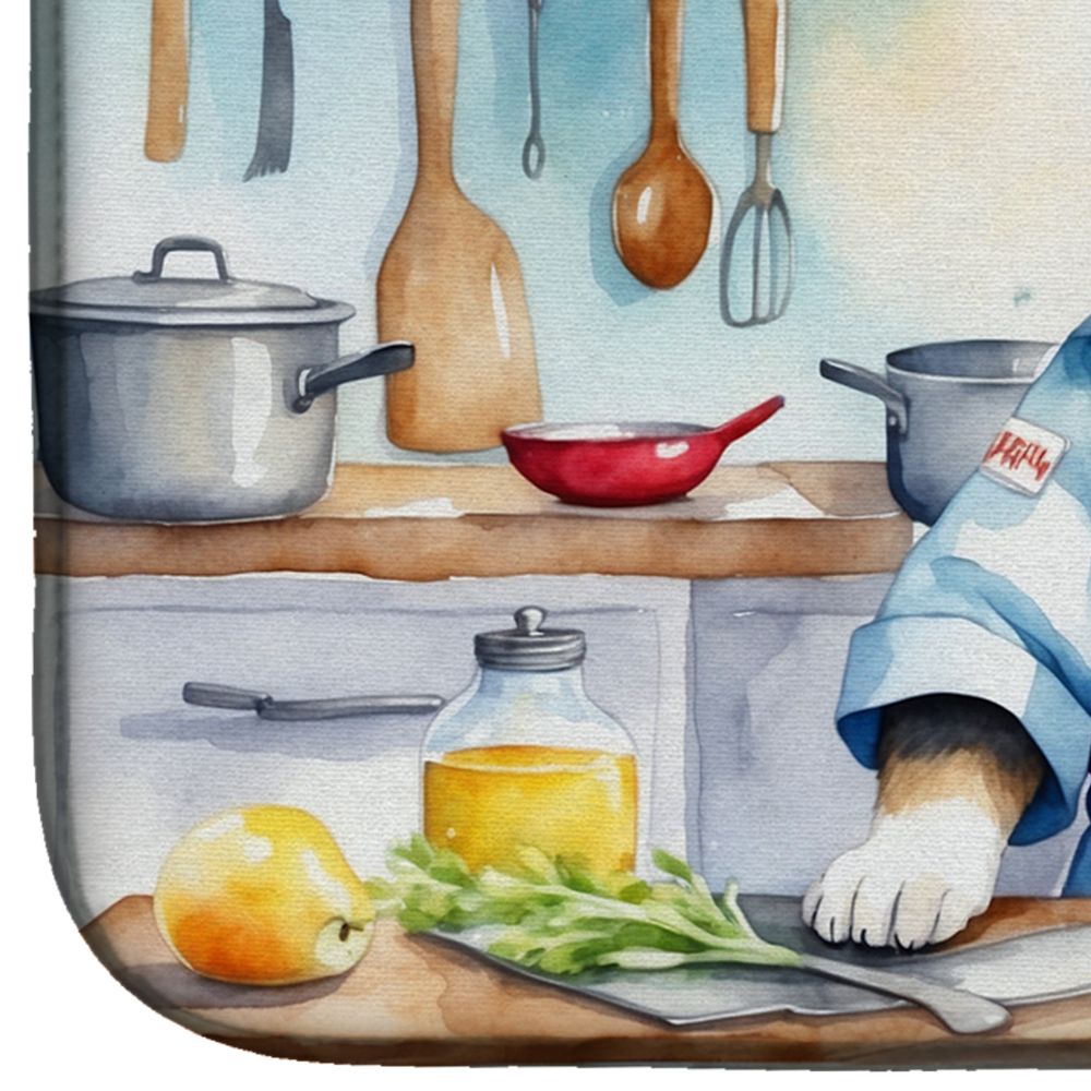 Alaskan Klee Kai The Chef Dish Drying Mat Absorbent Dish Drying Mat Pad for Kitchen Counter Dish Drainer Mat for Countertop, 14 x 21", Multicolor