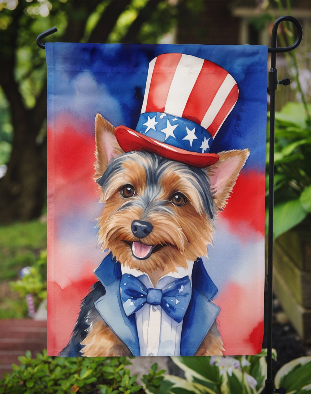 Australian Terrier Patriotic American Garden Flag Mailbox Flag Decorative Yard Flag Banner Outside Patio Artwork Yard Flower Beds, Garden Size, Multicolor