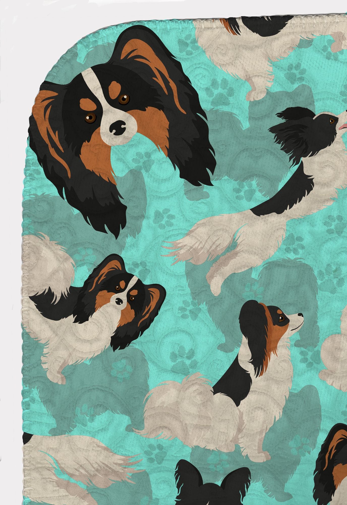 Tricolor Papillon Quilted Blanket 50x60 Artwork Pattern Quilted Throw Blanket for Bed, Couch, Sofa, Soft and Lightweight