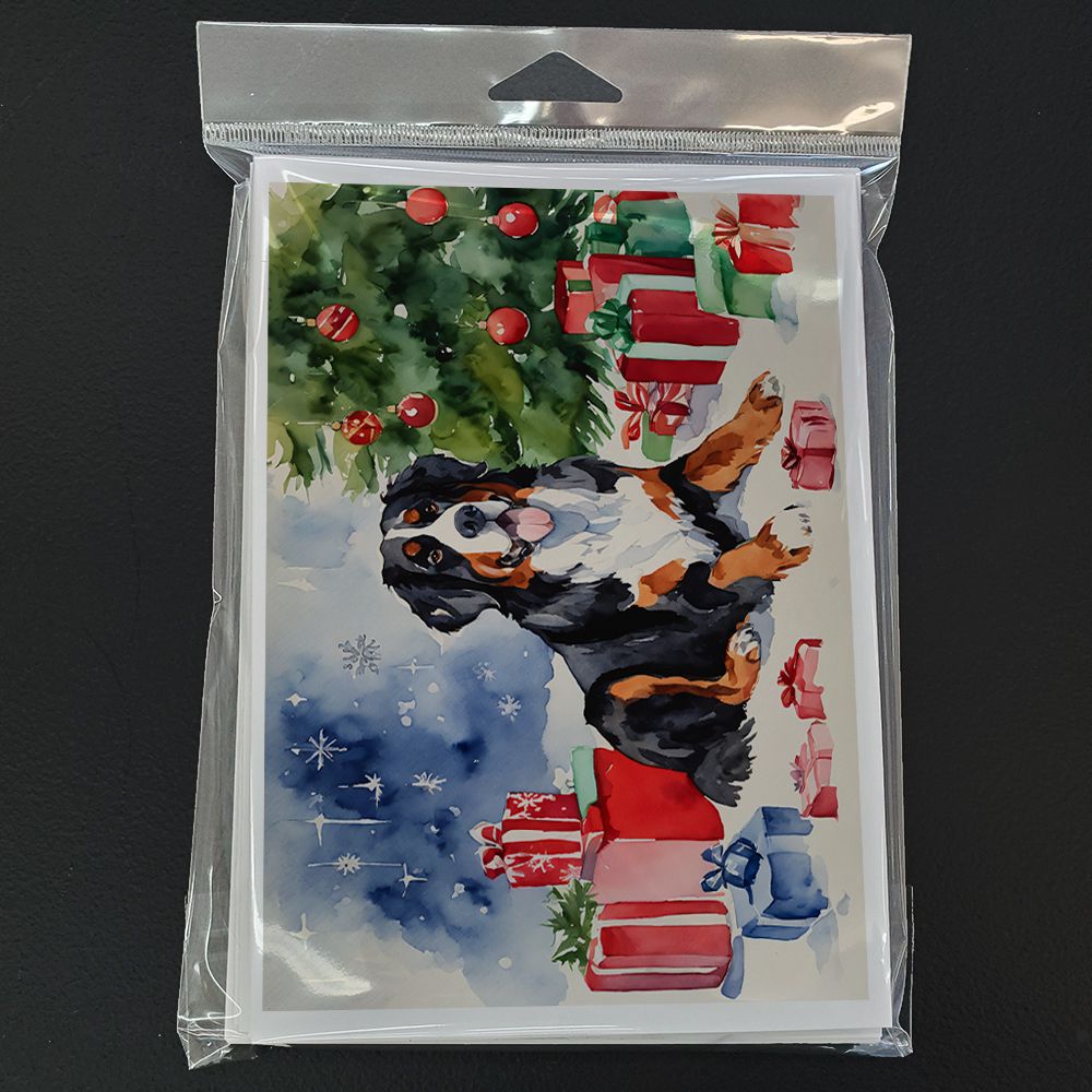 Bernese Mountain Dog Christmas Greeting Cards Pack of 8 Blank Cards with Envelopes Whimsical A7 Size 5x7 Blank Note Cards