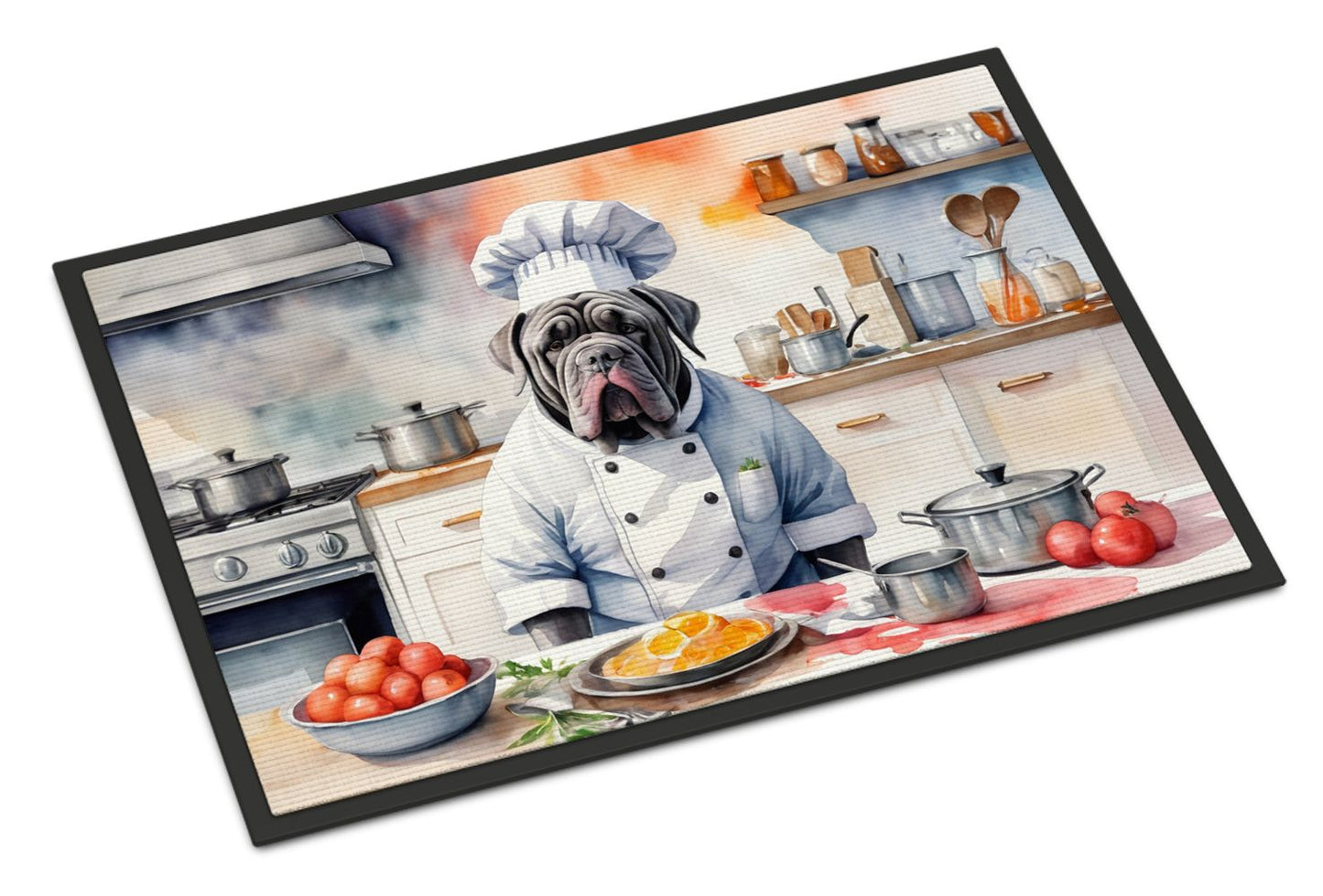 NEW Neapolitan Mastiff The Chef Doormat Front Door Mat Indoor Outdoor Rugs for Entryway, Non Slip Washable Low Pile, 18H X 27W