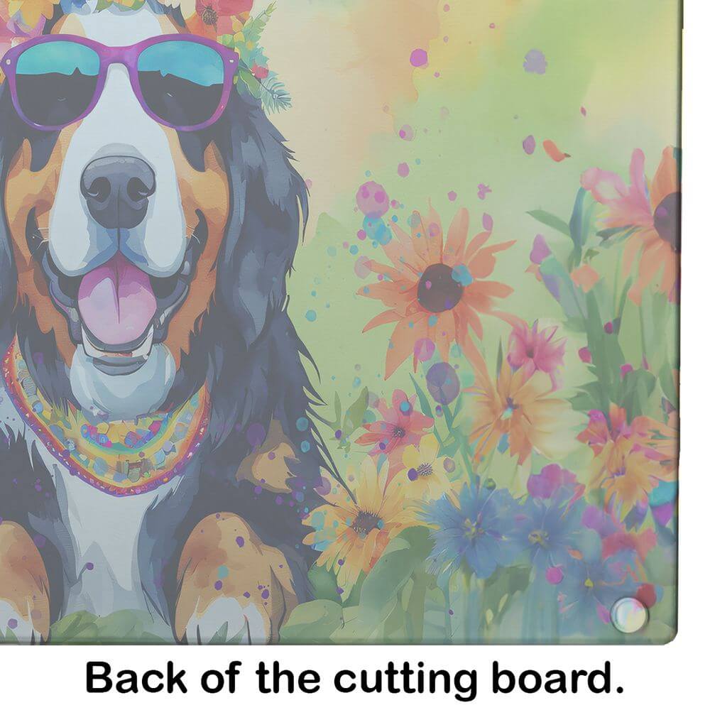 NEW Bernese Mountain Dog Hippie Dawg Glass Cutting Board Decorative Tempered Glass Kitchen Cutting and Serving Board Large Size Chopping Board