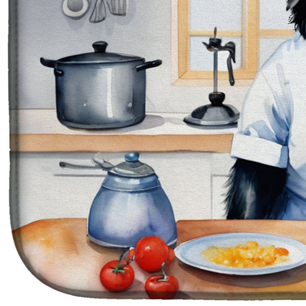 Flat-Coated Retriever The Chef Dish Drying Mat Absorbent Dish Drying Mat Pad for Kitchen Counter Dish Drainer Mat for Countertop, 14 x 21", Multicolor