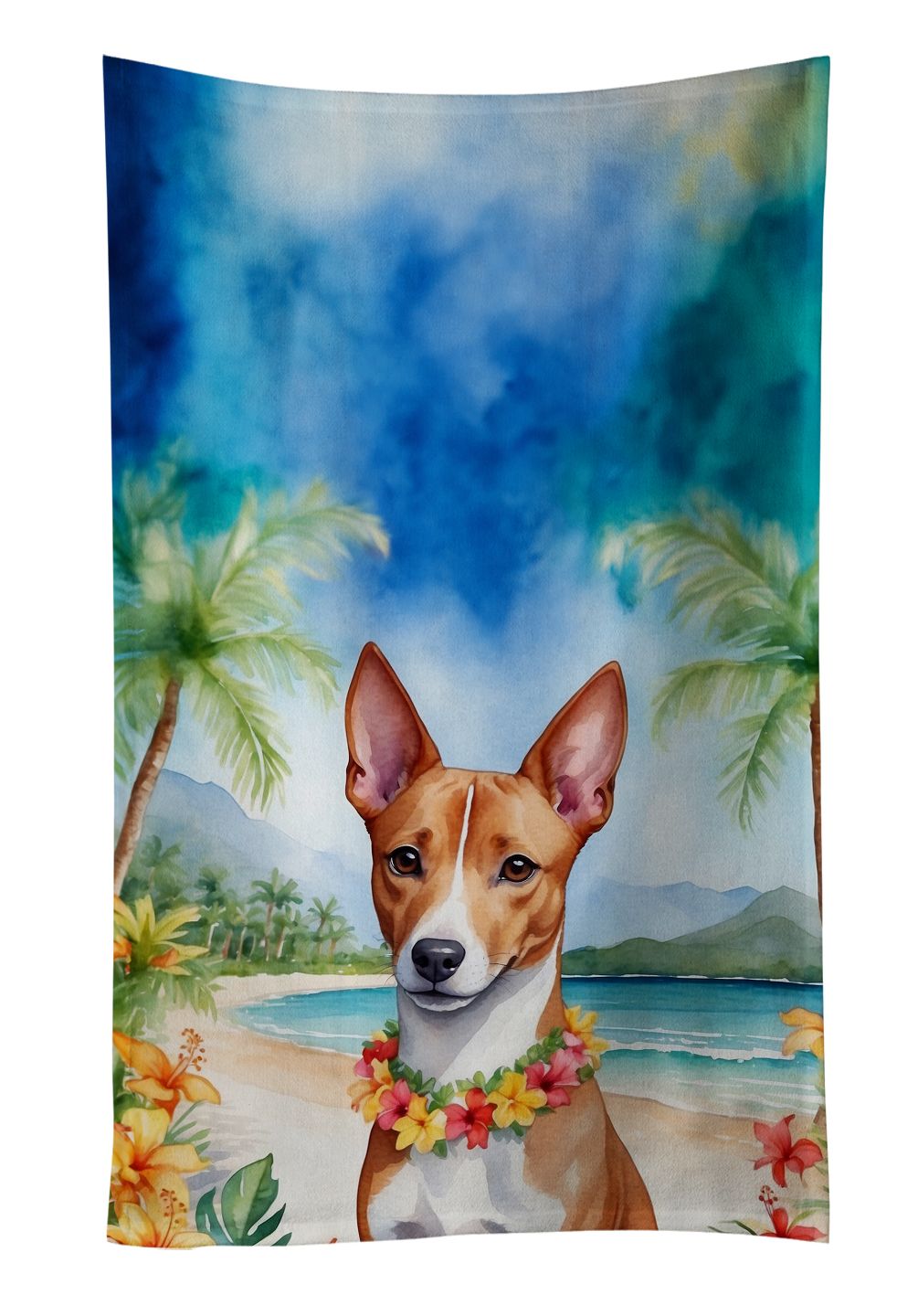 Basenji Luau Kitchen Towel Dish Cloths Guest Hand Towel Decorative Bathroom Towel for Face,Tea, Dishcloth, Kitchen and Bath