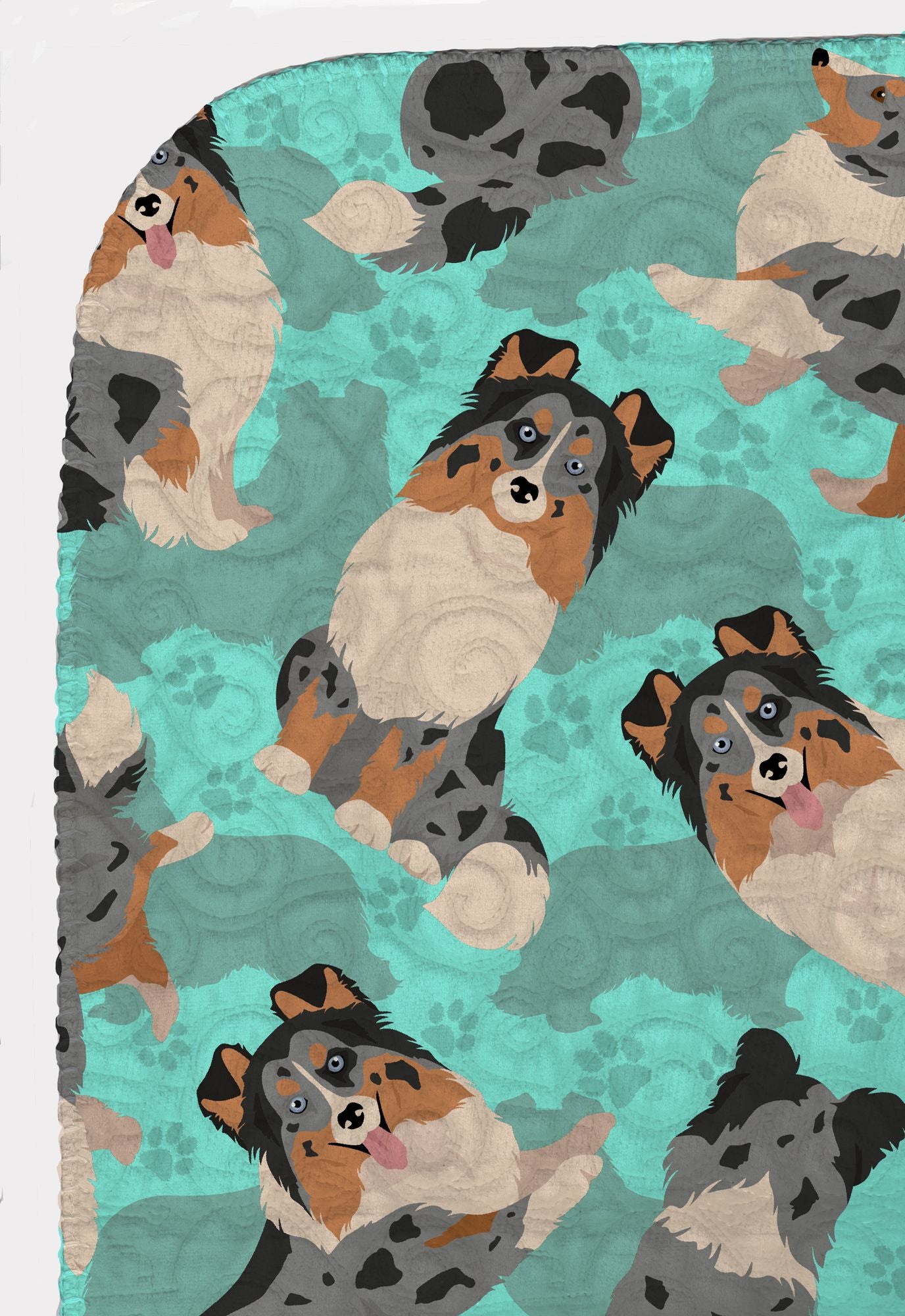 Blue Merle Sheltie Quilted Blanket 50x60 Artwork Pattern Quilted Throw Blanket for Bed, Couch, Sofa, Soft and Lightweight